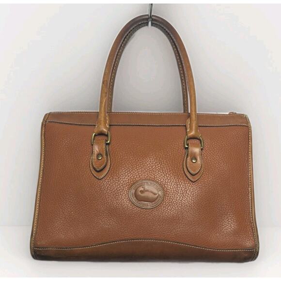Dooney & Bourke Handbags - Vintage Dooney & Bourke Pebble British Tan Vachetta Leather Satchel Bag USA